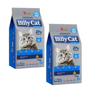 Kit 2 Ração Billy Cat Select Gatos Adultos Mix - 1Kg