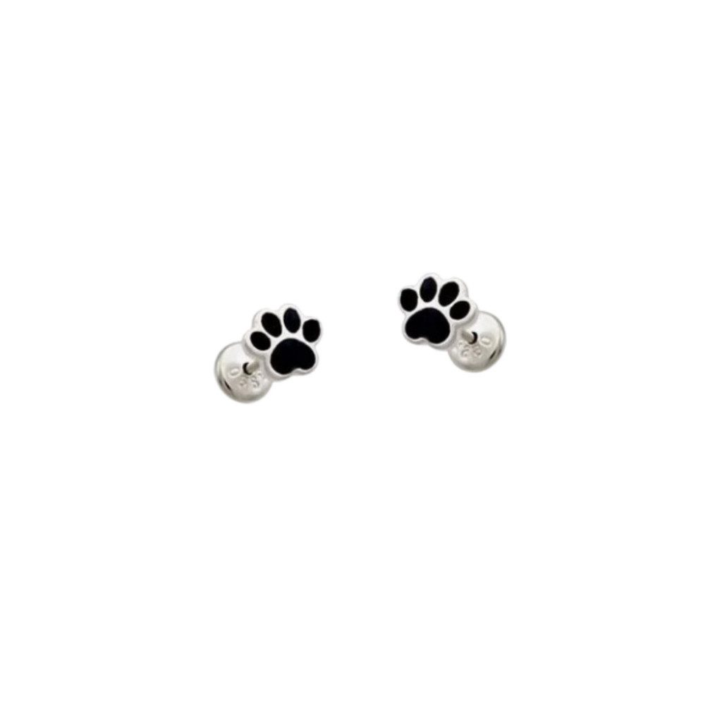 Brinco Infantil Prata Patinha de Cachorro 925 1 Brinco Infantil Prata Patinha de Cachorro 925
