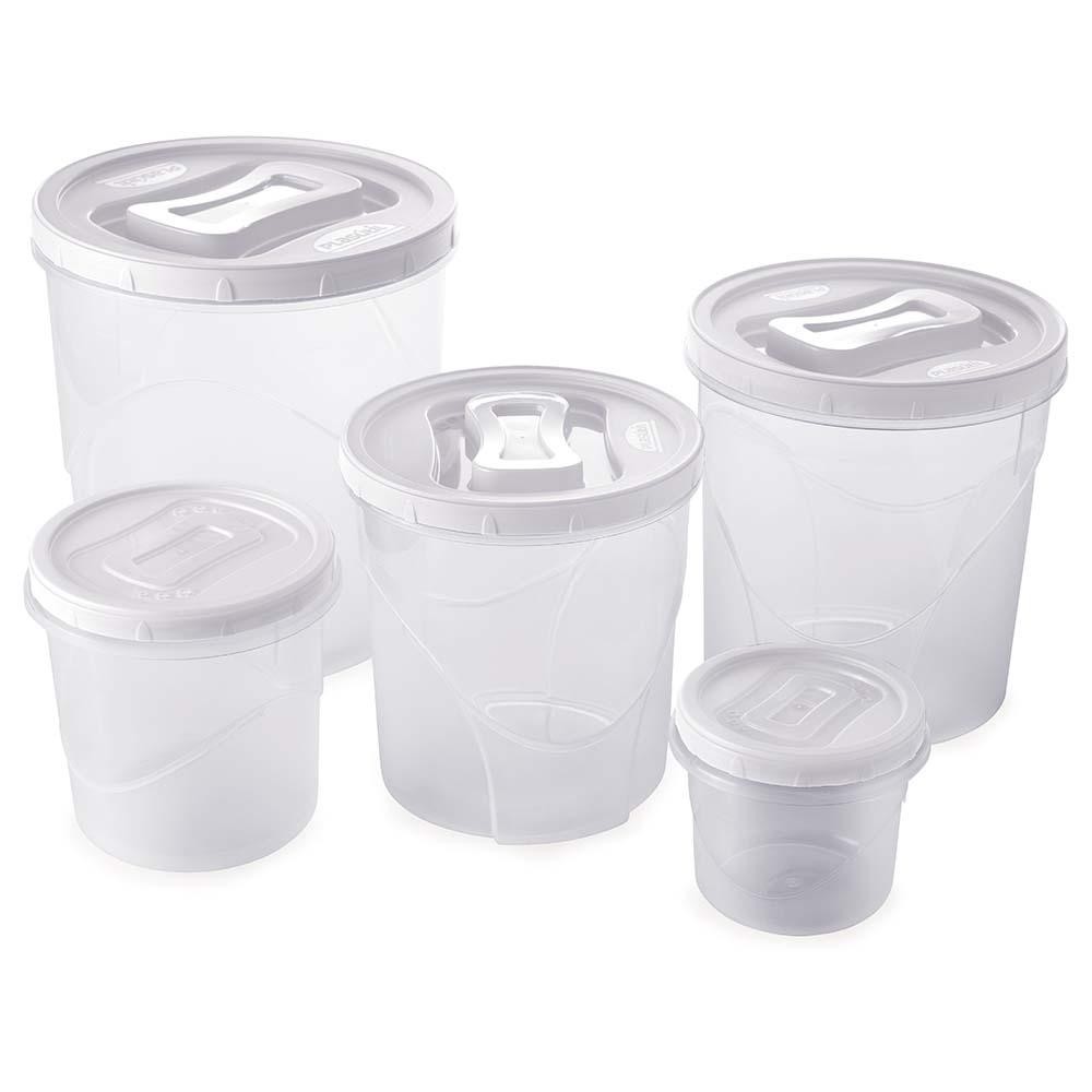 Kit 5 Potes Mantimentos Plas?til Grandes 1 Kit 5 Potes Mantimentos Plasútil Grandes