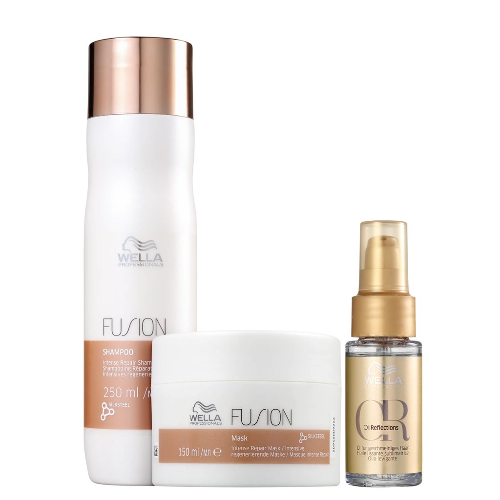 Kit Wella Fusion Trio - Repara e Brilha 1 Kit Wella Professionals Fusion Trio