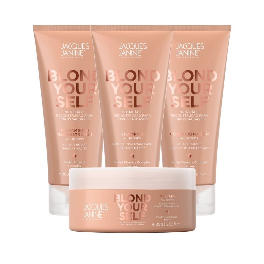 Kit Blond Yourself: Shampoo, Condicionador e M?scara 1 Kit Jacques Janine Blond Yourself Desamarelador Matizador Shampoo Condicionador Máscara Nutrição
