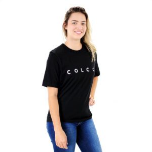 Camiseta Colcci Logo Minimalista Preto Feminina
