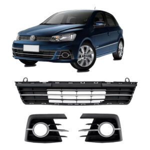 Kit Grade Parachoque Dianteiro Gol Voyage G7 2016 2017 2018 Cromado Com Furo