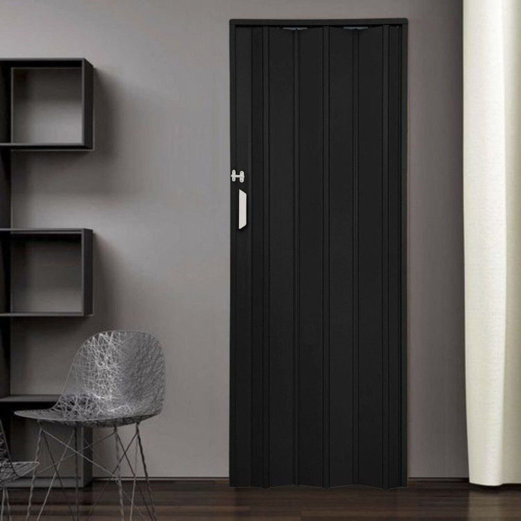 Porta Sanfonada PVC 2,10m Bariri Preto 1 Porta Sanfonada PVC 2,10m Bariri Preto