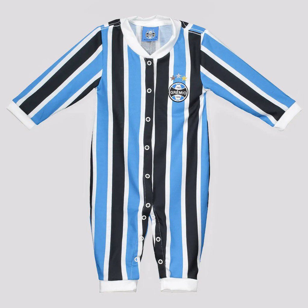 Macac?o Infantil Gr?mio Tricolor Manga Longa 1 Macacão Infantil Grêmio Tricolor Manga Longa