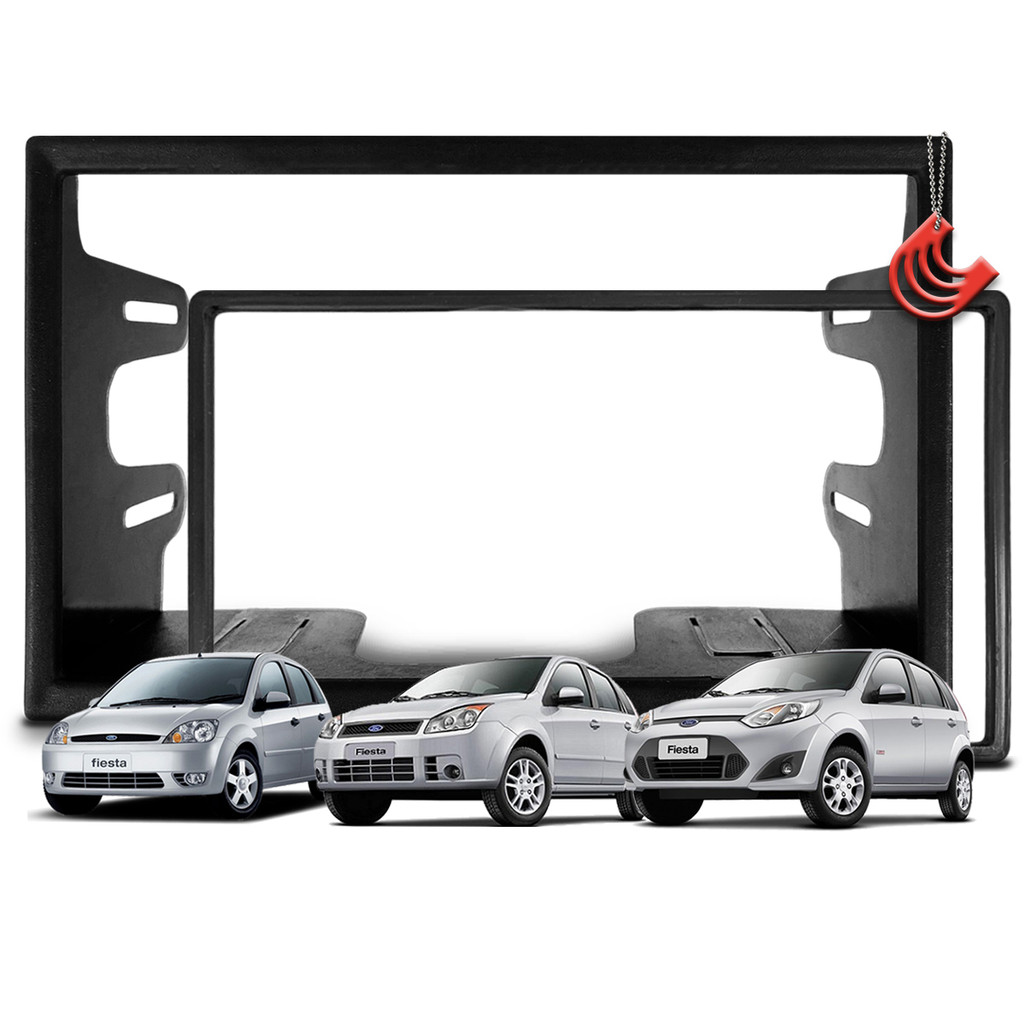 Moldura 2 Din Ford Fiesta - Painel 1 Moldura Painel 2 Din Central Multimidia Dvd Mp5 Padrão Chinês - Ford Fiesta 03/11 Hatch e Sedan