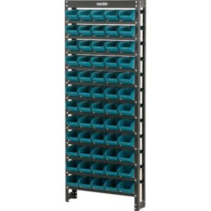 Estante Gaveteiro Metálica 150x60x16cm Com 60 Peças Gavetas