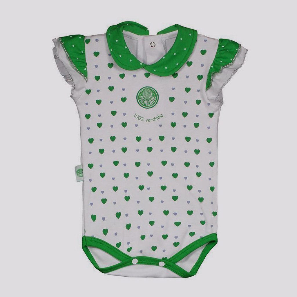 Body Palmeiras Cora??es Feminino Beb? 1 Body Palmeiras Corações Feminino Bebê