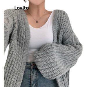 Cardigã Feminino Liso LNA Cáqui/Cinza/Off White