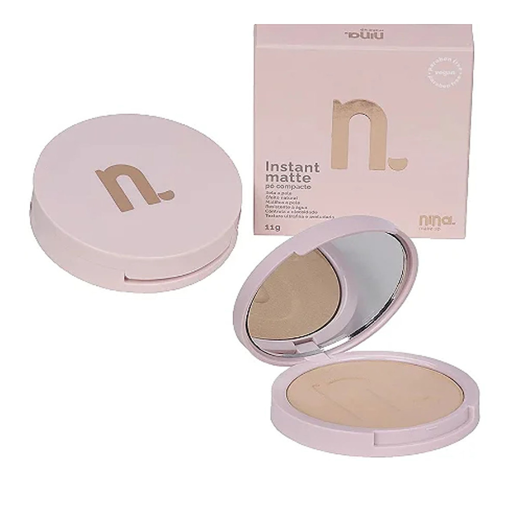 P? Compacto Matte Nina Make Up Instant 1 Pó Compacto Instant Matte Nina Make Up