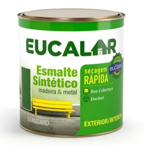 Tinta Esmalte Eucalar Brilhante 900ml Cinza Médio