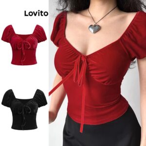 Camiseta Feminina Lisa com Laço e Prega