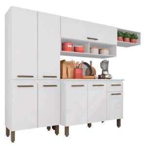 Armário Cozinha Modulado Tieli Branco 4 Peças
