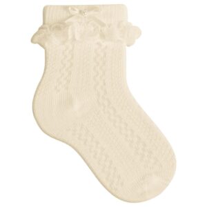 Meia Infantil Rendinha Bege/Off White