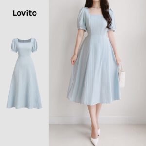 Vestido Casual de Primavera/Verão Azul