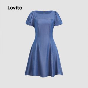 Vestido Casual Liso Feminino Zíper