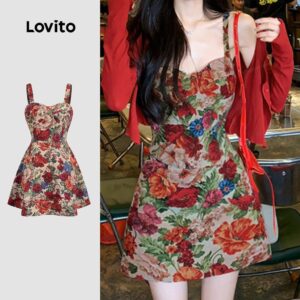 Vestido Vintage Floral Multicolorido Feminino