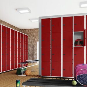 Armário Aço 12 Portas Academia Guarda Volume Trinco Vermelho