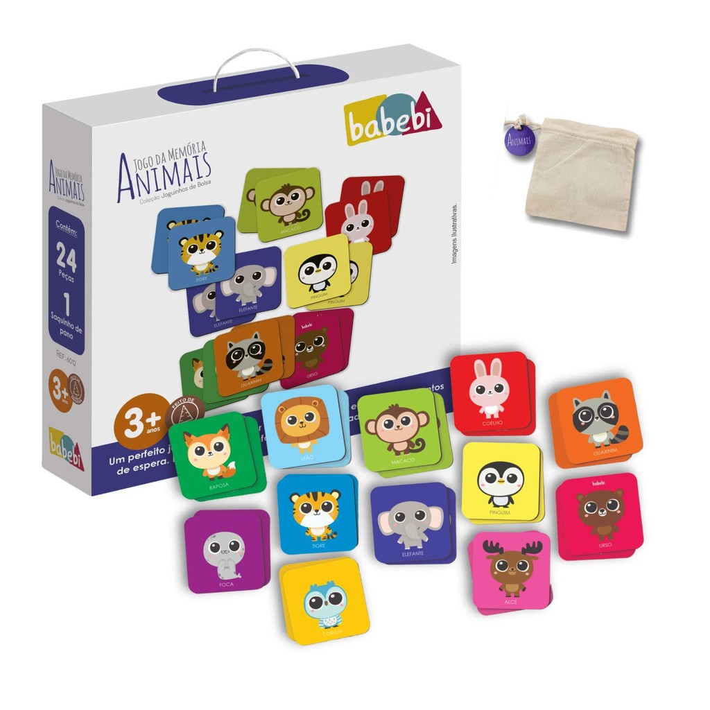 Jogo da Mem?ria Animais Babebi - 3 Anos+ 1 Jogo da Memória Animais Babebi - 3 Anos+