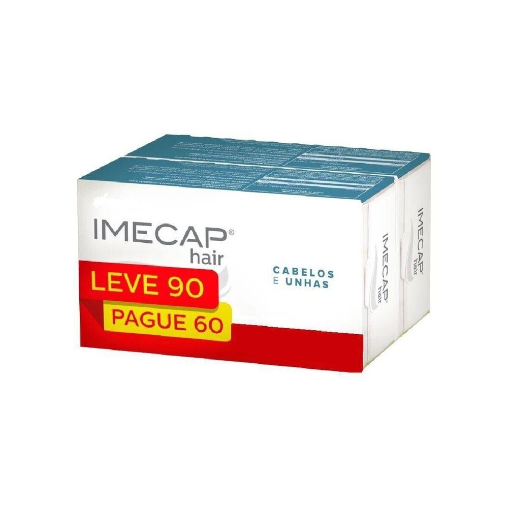 Kit Hair Cabelos e Unhas Imecap - 90 Capsulas 1 Kit Imecap Hair Cabelos e Unhas Leve 90 Pague 60 Capsulas