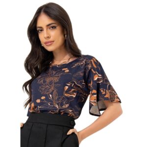 Blusa Malha Viscose Floral Colorida