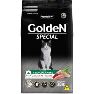 Ração Premier Golden Gato Castrado 3kg Frango/Carne