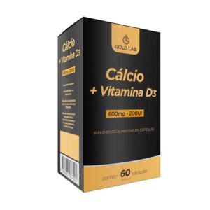CÁLCIO 600MG + VITAMINA D3 200UI GOLD LAB COM 60 CÁPSULAS