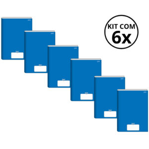 Kit Com 6 Caderno Brochura 96 Fls Pautado Capa Dura - Stiff KITS:KIT 08