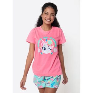 Pijama Unicórnio Algodão Feminino Estampado