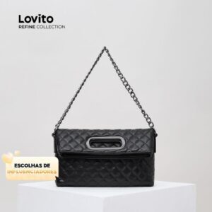 Bolsa de Ombro Pequena Argyle PU Elegante
