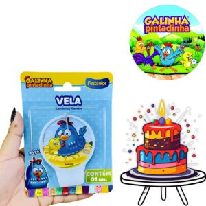 Vela Galinha Pintadinha Festcolor Aniversário