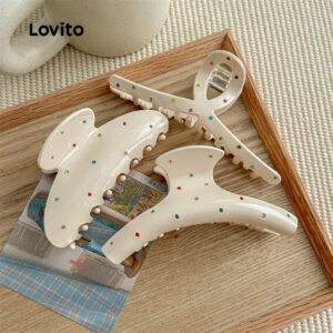 Lovito Grampo de Cabelo de Cor Creme casual LFA90X129