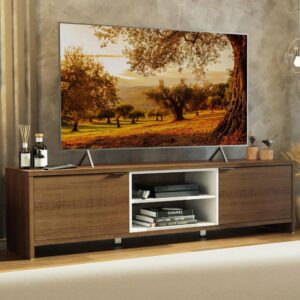 Rack TV 180cm 2 Portas Metz Rustic/Branco