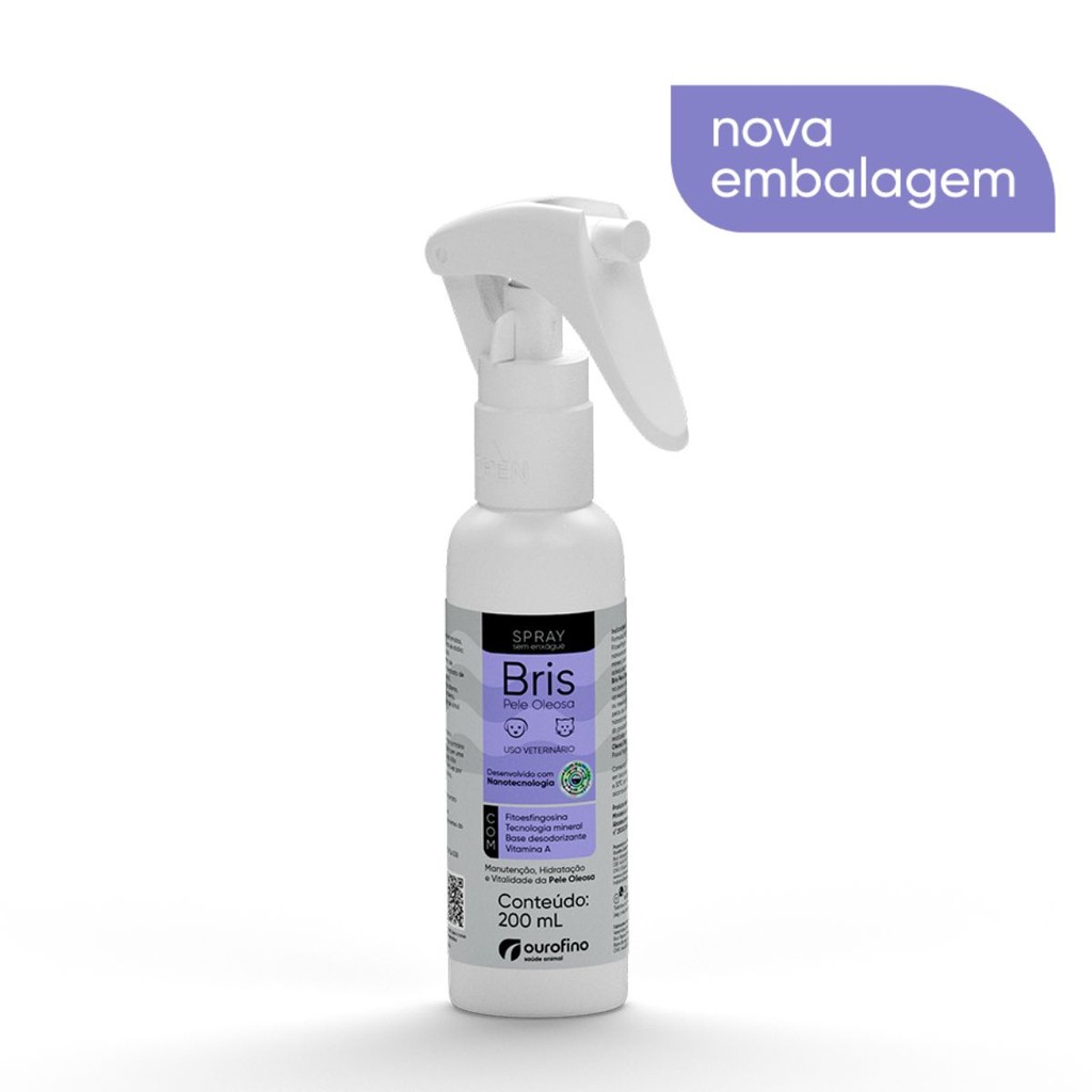 Bris Spray Equil?brio Pele C?es/Gatos 1 Bris Spray Equilíbrio Pele Oleosa 200ml Cães Gatos Ourofino