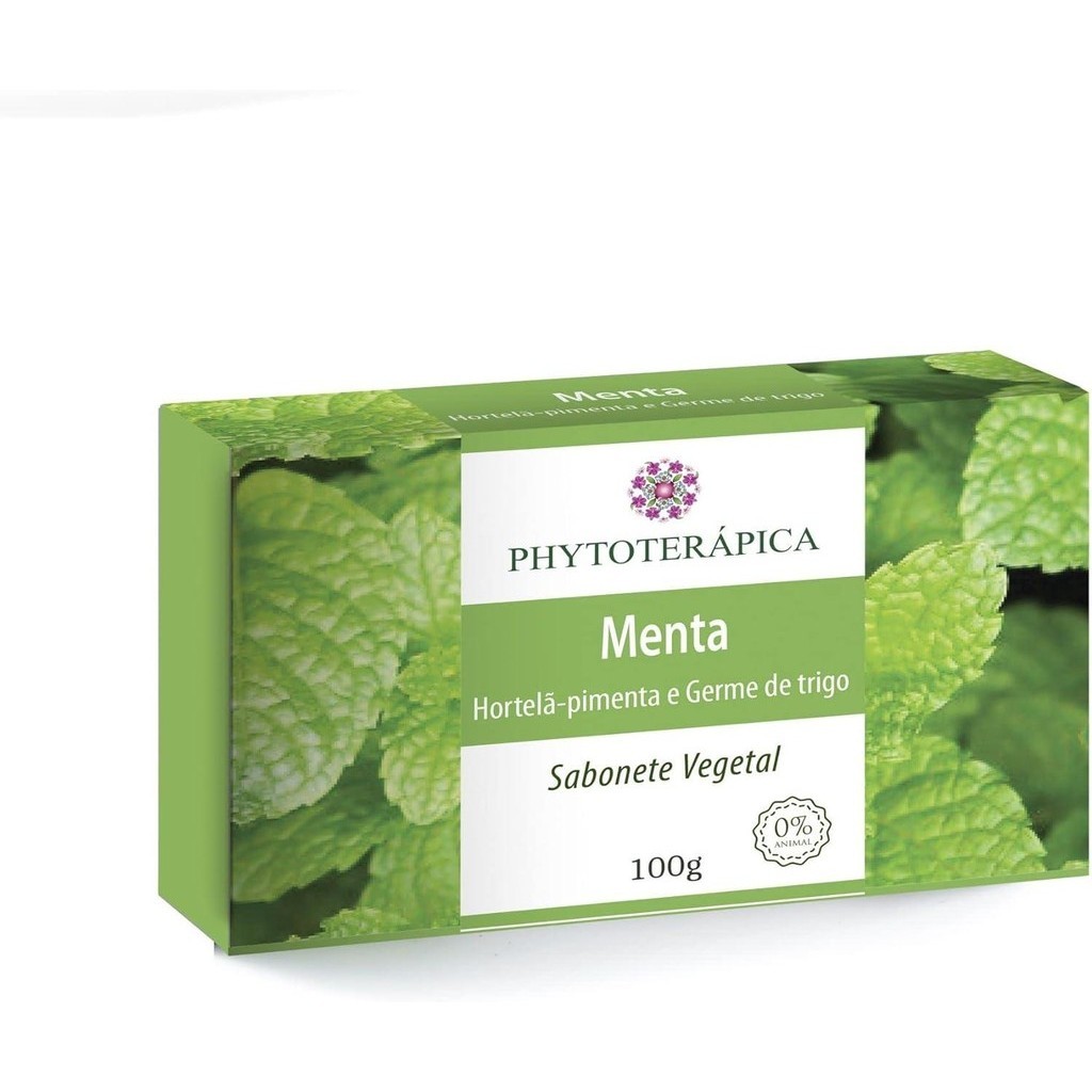 Sabonete Menta Germe Trigo Vegano 100g 1 Sabonete de Menta & Germe de Trigo - Aromaterapia - Vegano, Cruelty-free - 100g