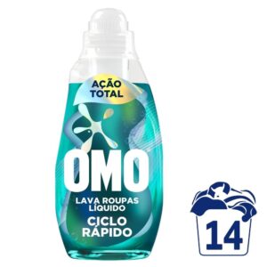Lava-Roupas Líquido Omo Ciclo Rápido Ação Total Frasco 750ml