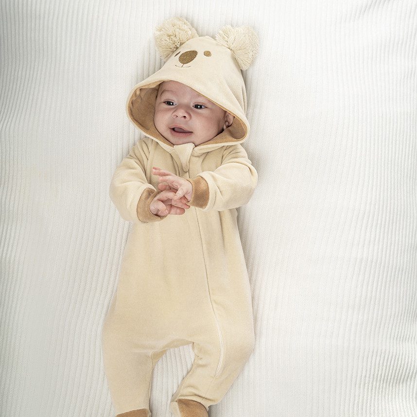 Macacão Bebê Plush Coala Capuz RN/P/M 1 Macacão Bebê Plush Coala Capuz RN/P/M