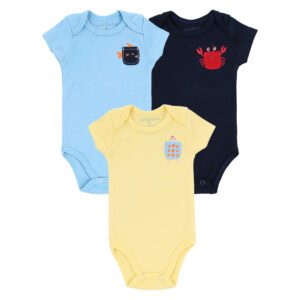 Body Bebê Manga Curta Suedine 3 Peças