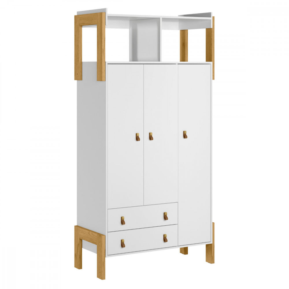 Guarda Roupa Infantil 3P 2 Gavetas Branco Qmovi 1 Guarda Roupa Infantil Fantasia 3 Portas 2 Gavetas Branco Qmovi
