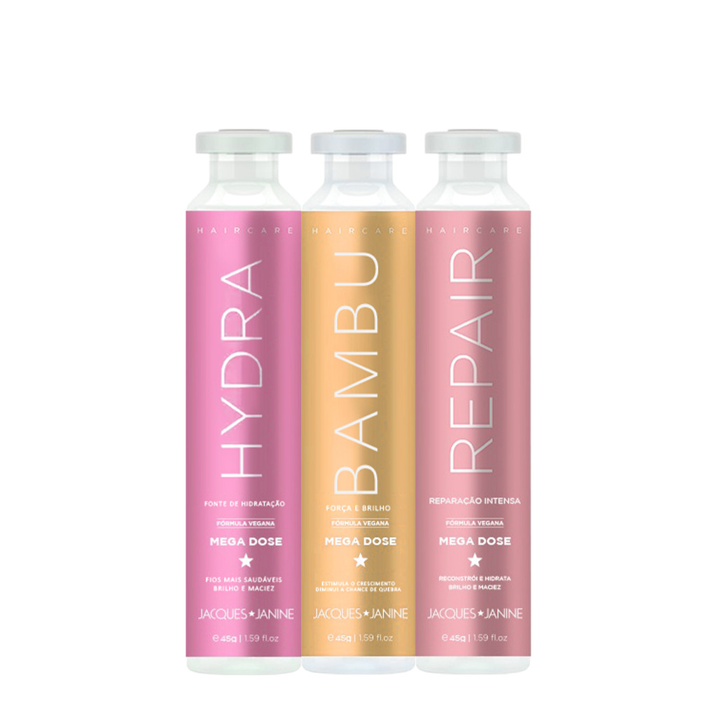 Kit Cronograma Jacques Janine - Reparação e Hidratação 1 Kit Cronograma Ampolas Jacques Janine Reparação (3 produtos)