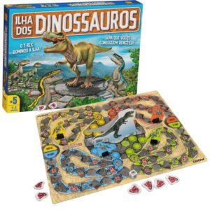Jogo de tabuleiro Ilha dos Dinossauros Grow