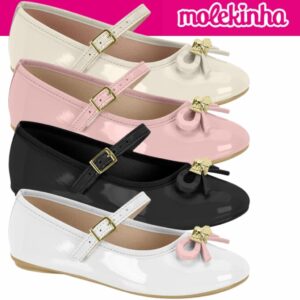 Sapatilha Infantil Verniz Laço - Molekinha