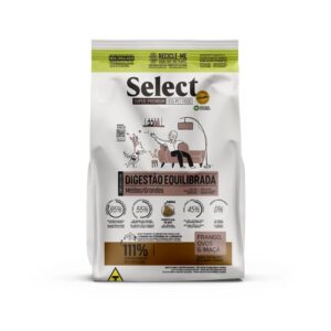 Ração Select by Monello Digestão Equilibrada Cães Adultos Raças Medias e Grandes 15Kg