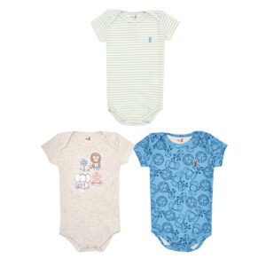 Body Bebê Manga Curta Kiko Baby Bichinhos RN-G
