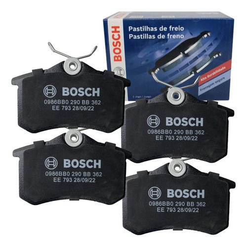 Pastilhas Freio Bosch Polo Virtus T-Cross Nivus 1 Kit 4 Pastilha Freio Traseira Original Bosch Polo Virtus Tcross Nivus 2018 2019 2020 20212022
