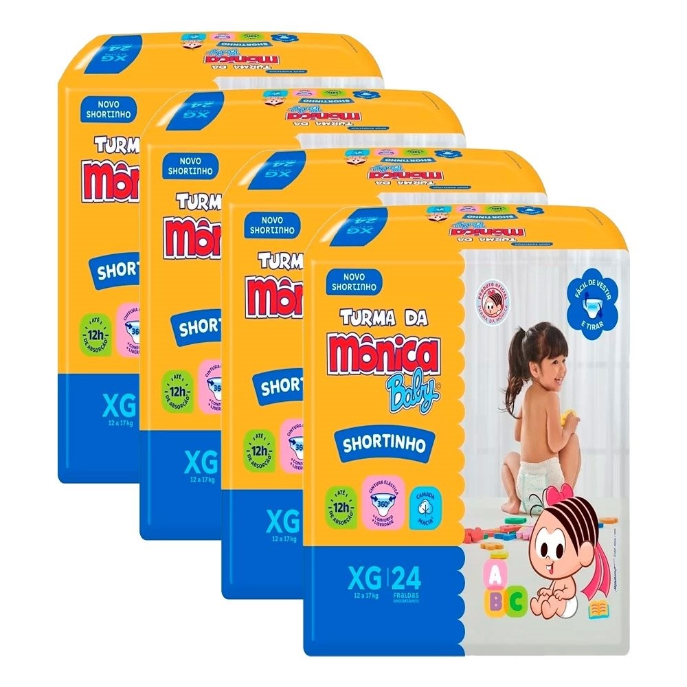 Fralda M?nica XG Shortinho 96 Unidades 1 Fralda Mônica XG Shortinho 96 Unidades