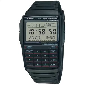Relógio Masculino Casio Vintage Calculadora Data Bank Preto Homem Esposo Marido DBC-32-1ADF