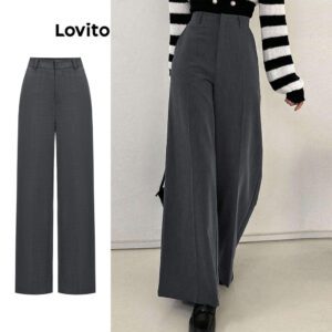 Calça Casual Lisa Feminina Poliéster