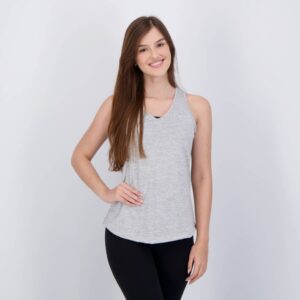 Regata Fitness Feminina Manga V Branca