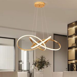 Lustre Pendente LED Dourado 3 Cores 45W